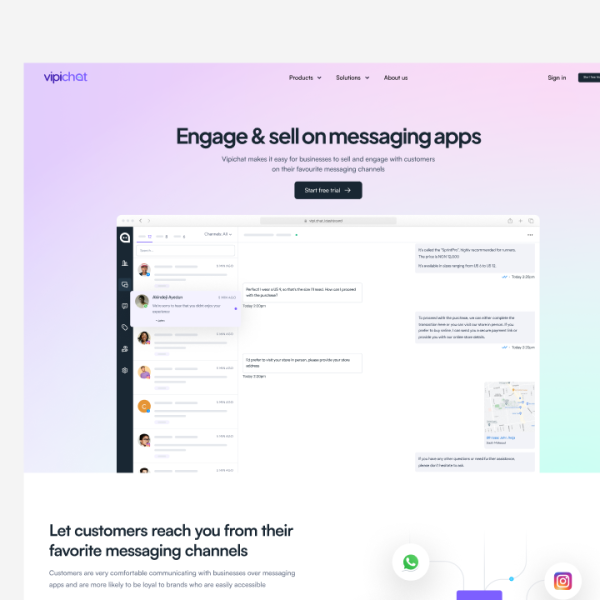 vipichat conversational AI CRM application